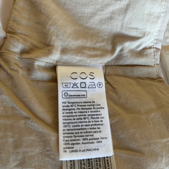 COS Padded Puffer Mock Neck Cropped Vest Insert Scarf Pink Layer underneath coat - Picture 8 of 9